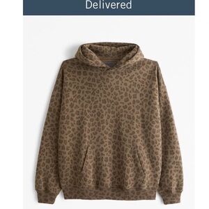 Abercrombie & Fitch essential popover Leopard Brown Sweatshirt size xxl tall